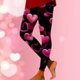 thumbnail image 2 of Womens Valentine's Day Leggings High Waisted Stretchy Love Heart Printed Tight Pants Spring Fashion 2026 Slim Fit Workout Yoga Pants, 2 of 5