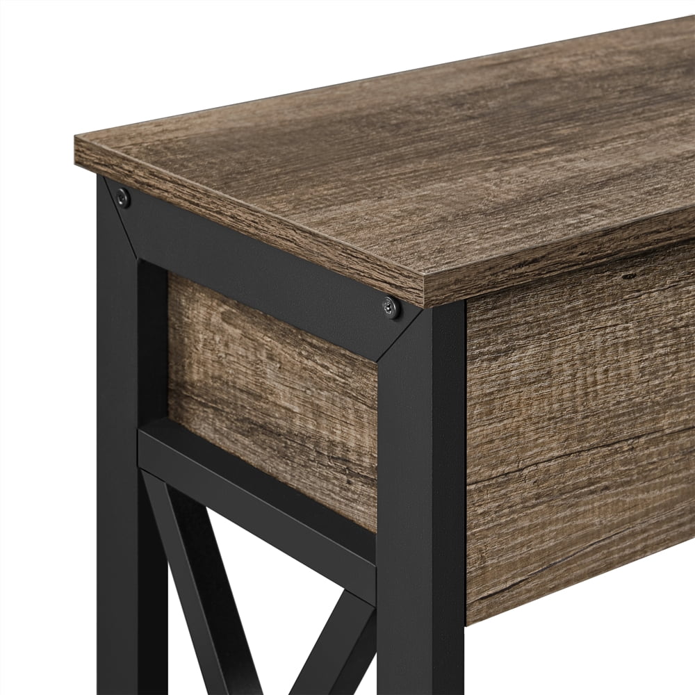 Renwick Wooden Console Table with 1 Drawer and 2 Shelves for Entryway Livingroom, Taupe Wood