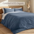 thumbnail image 2 of Bare Home Organic Cotton Duvet Cover Set, Percale Weave, Cal King, Bering Sea, 2 of 9