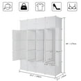 thumbnail image 4 of Zimtown Wardrobe Closets,20 Cube Organizer Stackable Plastic Cube Storage Shelves with 3 Hanging Rods,White, 4 of 7