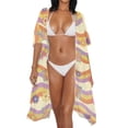 thumbnail image 3 of HELLHERO Polyester Bathing Suit Cover Up for Beach Kimono Breathable Butterfly and Floral Pattern, 3 of 6