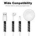 thumbnail image 3 of Protector de cable de cargador, 10 piezas, funda protectora de cable USB en espiral de silicona altamente flexible, compatible con, 3 of 5