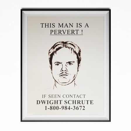 This Man Is A Pervert If Seen Contact Dwight Schrute Poster The Office TV Show