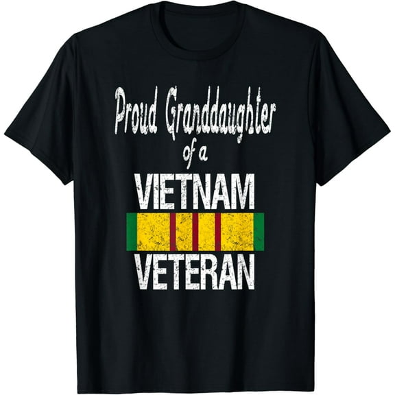 US Military Family - Proud Granddaughter a Vietnam Veteran T-Shirt mens t shirt,black,women,funny,misfits,men,journey