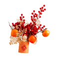thumbnail image 3 of 2 juegos de flores artificiales chinas tradicionales en maceta para centro de mesa decorativo Estilo A 26x15x29cm Estilo B 27x14x28cm, 3 of 9