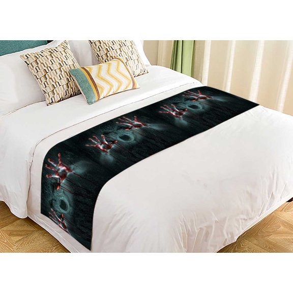 PKQWTM Dark Horror Scene Demon Zombie Hands Bed Runner Bedroom Bedding Decor Bedding Scarf Size 20x95 inches