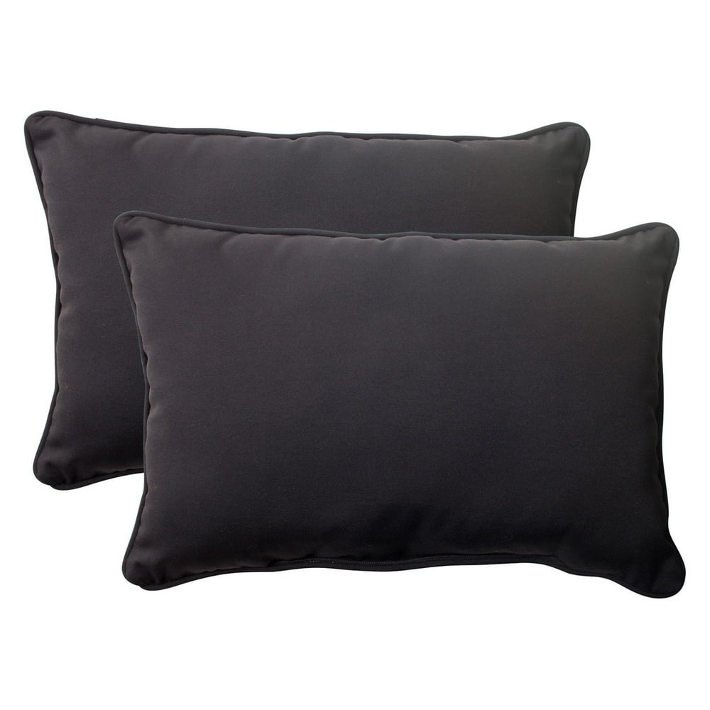 Pillow Perfect Outdoor/ Indoor Fresco Black Oversized Rectangle Throw