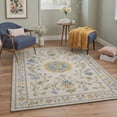 thumbnail image 3 of 2x7 Area Rugs Non Slip Washable Low Pile Indoor Runner with Floral Vine Pattern, Lightweight Printed Carpet for Hallway, Laundry Room, Bedroom, Bathroom, Golden Blue, 3 of 4