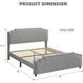 thumbnail image 2 of Homhougo Full Size Bed Frame with Headboard, Velvet Upholstered Platform Bed with Rivet Decor, Heavy Duty, No Box Spring Needed, Easy Assembly, Gray, 2 of 6