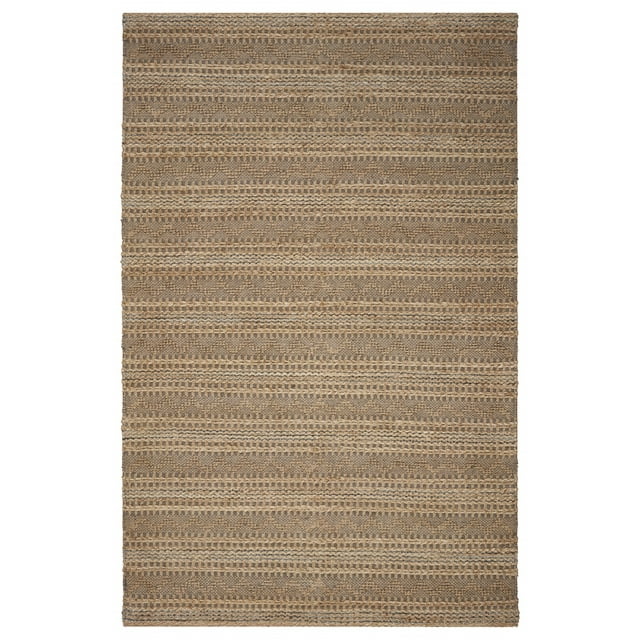 homeroots home decor 395150 5’ x 8’ Tan and Gray Intricate Striped Area Rug