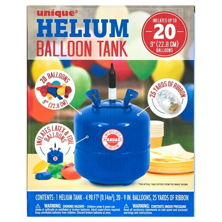 Helium Tank with 20 9" Latex Balloons & Ribbon