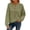 #414-Green, variant on Women's Long Sleeve Waffle Knit Top Solid Color Crewneck Pullover Loose Fit Button Detail Casual Comfort Shirt Gifts