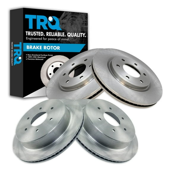 TRQ Front and Rear Brake Rotors Set Fits Select 2017-2019 Nissan TITAN