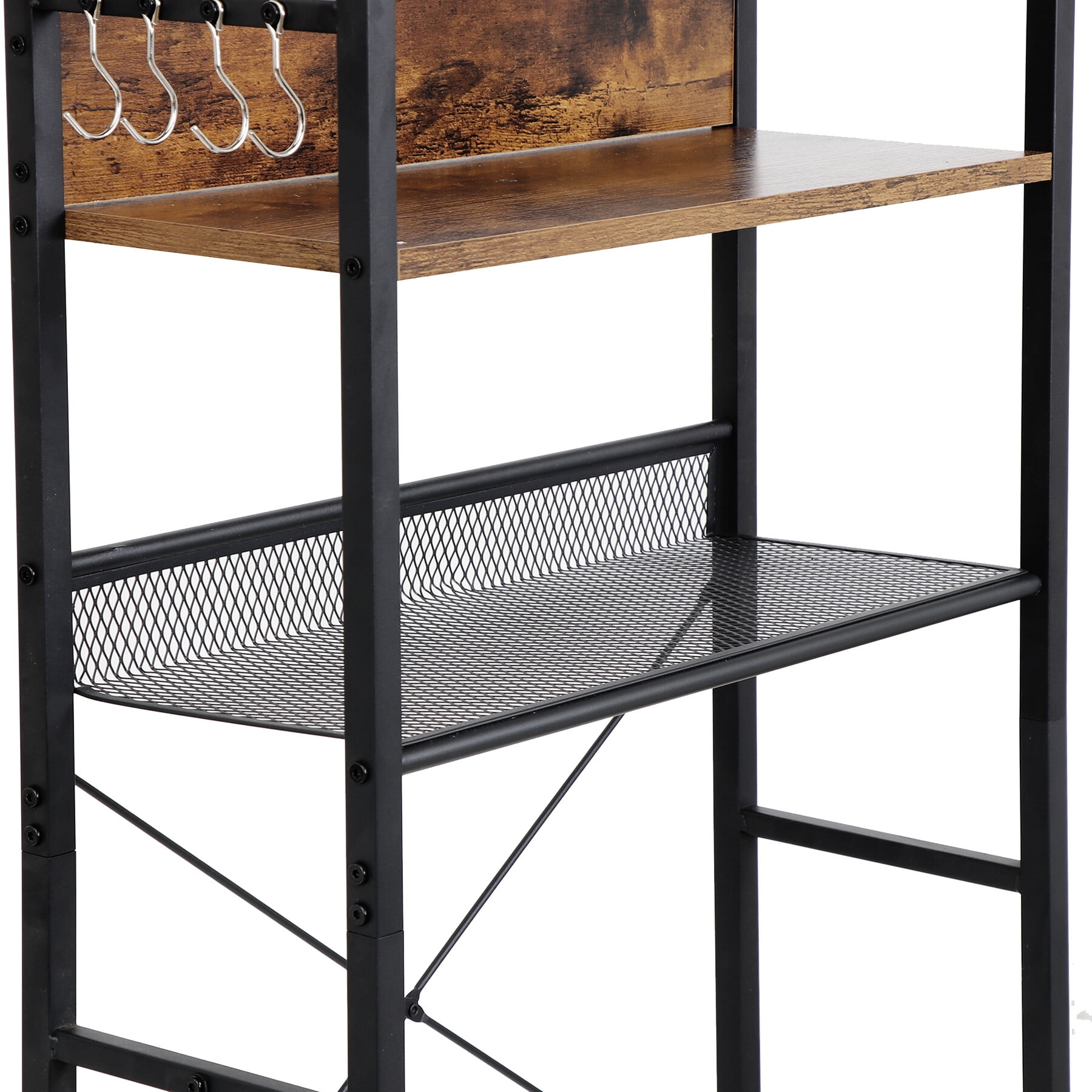 HomGarden 4-Tier over the Toilet Bathroom Storage Rack Adult Organizer Space Saver Rustic Dark Brown