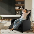 thumbnail image 2 of CL.HPAHKL Reclining Chair, Small Recliner Sofa Chair with Thick Seat Cushion and Massage Backrest PU Leather Single Sofa Push Back Recliner Chair with Massage for Living Room, Home Theater, Black, 2 of 7