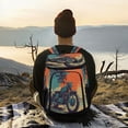 thumbnail image 6 of 36 Can Large Insulated Backpack Cooler, Leakproof Lunch Bag for Work, Picnics, Hiking, Biking & Outdoor Activities, Reusable Travel Tote with Multiple Pockets Retro Bike Tropical Sunset, 6 of 7