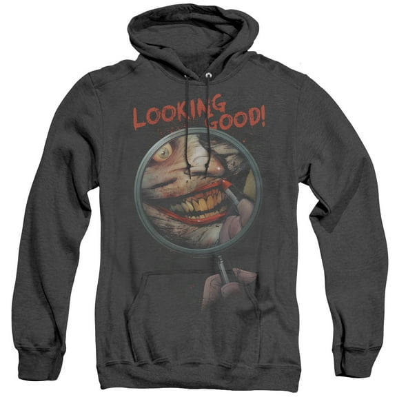 Batman Looking Good Adult Heather Hoodie Sweatshirt Black