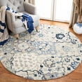 thumbnail image 2 of SAFAVIEH Glamour Charmaine Floral Wool Area Rug, Beige/Blue, 8' x 8' Round, 2 of 7