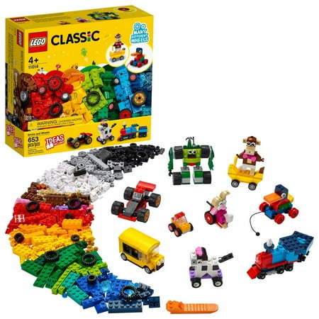 LEGO Classic Bricks and Wheels 11014 Kids’ Building Toy with Fun Builds (653 Pieces)