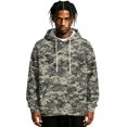 thumbnail image 5 of Men's Camo Print Pullover Hoodie,Drawstring Hooded Long Sleeve Casual Sweatshirt,Loose Streetwear Top with Pockets Dark Gray L, 5 of 6