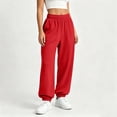 thumbnail image 6 of Yutgune Baggy Sweatpants Women High Waist Drawstring Ribbed Cuff Womens Sweatpants with Pockets, 6 of 9