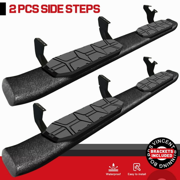 FOR 2025-2026 Toyota 4Runner Side Steps Curved 4.3" Running Board BLK Nerf Bars