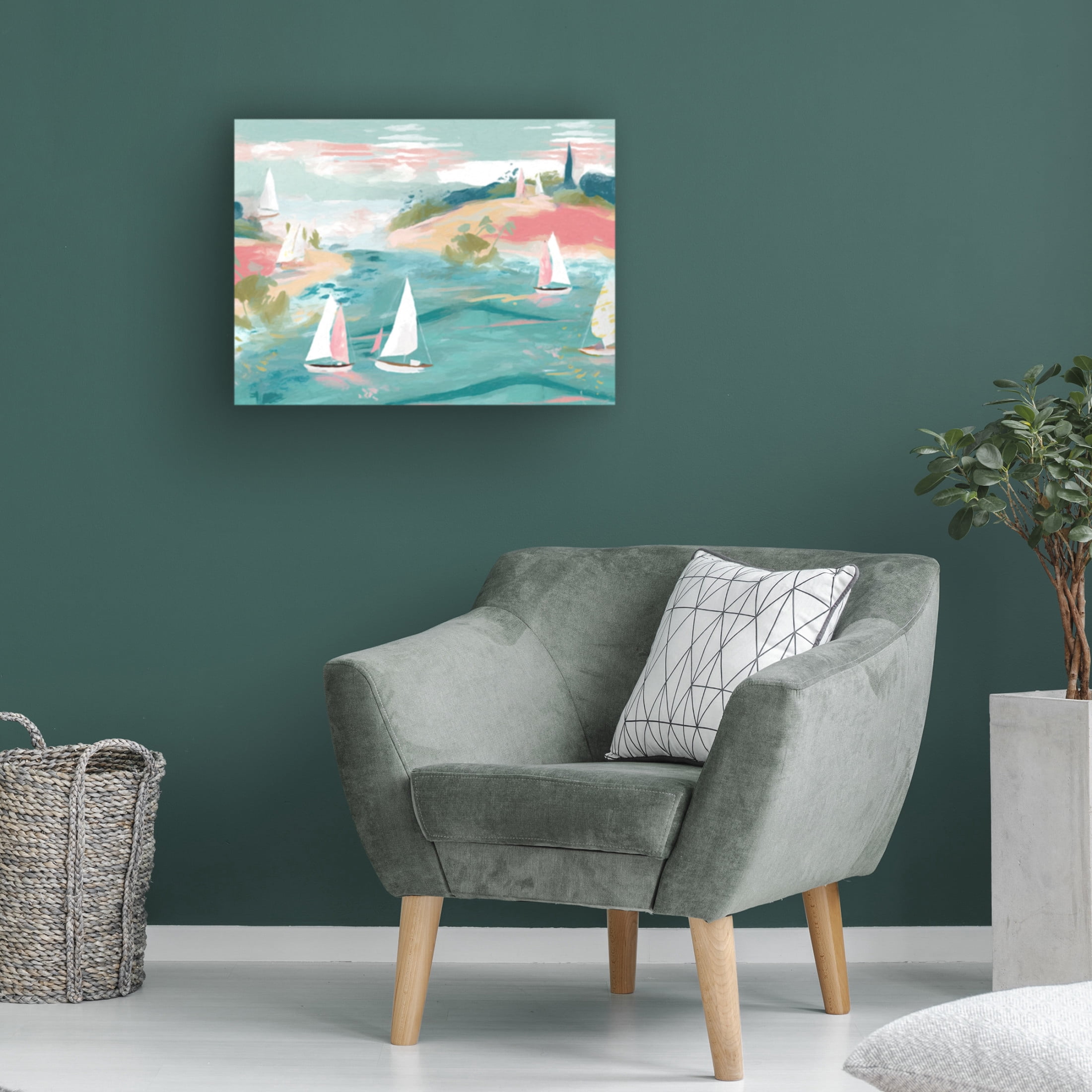 Canvas Wall Art - Sasha 'Sailing IV' Wall Art for Living Room, Bedroom, or Office Décor by Trademark Fine Art - 32 x 24 Inches