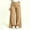 Khaki, variant on CaComMARK PI Women's Wide Leg Sweatpants Baggy Casual Solid Color Elastic Waist Track Sweat Pants with Pockets White-A