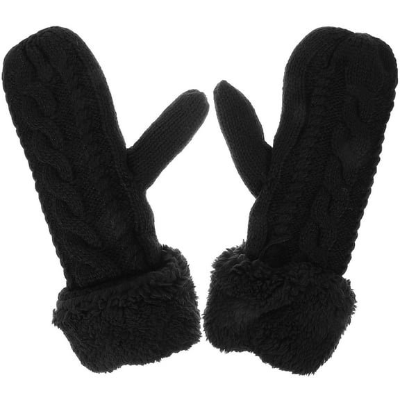 LULULION 1 Pair Warm Gloves Acrylic Fibers Windproof Thick Protector for Men Winter Snowboarding