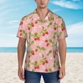 thumbnail image 2 of Fotbe Strawberry Floral Camisa Hawaiana para Hombre Unisex – Camisa Casual de Verano con Botones de Manga Corta de Algodón y Lino,Large, 2 of 7