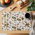 thumbnail image 2 of Red Mushroom Placemats Set of 6 Frog Coffee Bread Sage Green Bread Brown Place Mats Indoor Wipeable Table Mats Washable Cloth Dining Table Placemats for Kitchen Holiday Party Home Decor 13x19 Inch, 2 of 9
