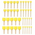 thumbnail image 1 of Esponjas de pintura Uxcell para pintar, paquete de 40 esponjas redondas de diferentes tamaños con mango de madera, color amarillo, 1 of 7