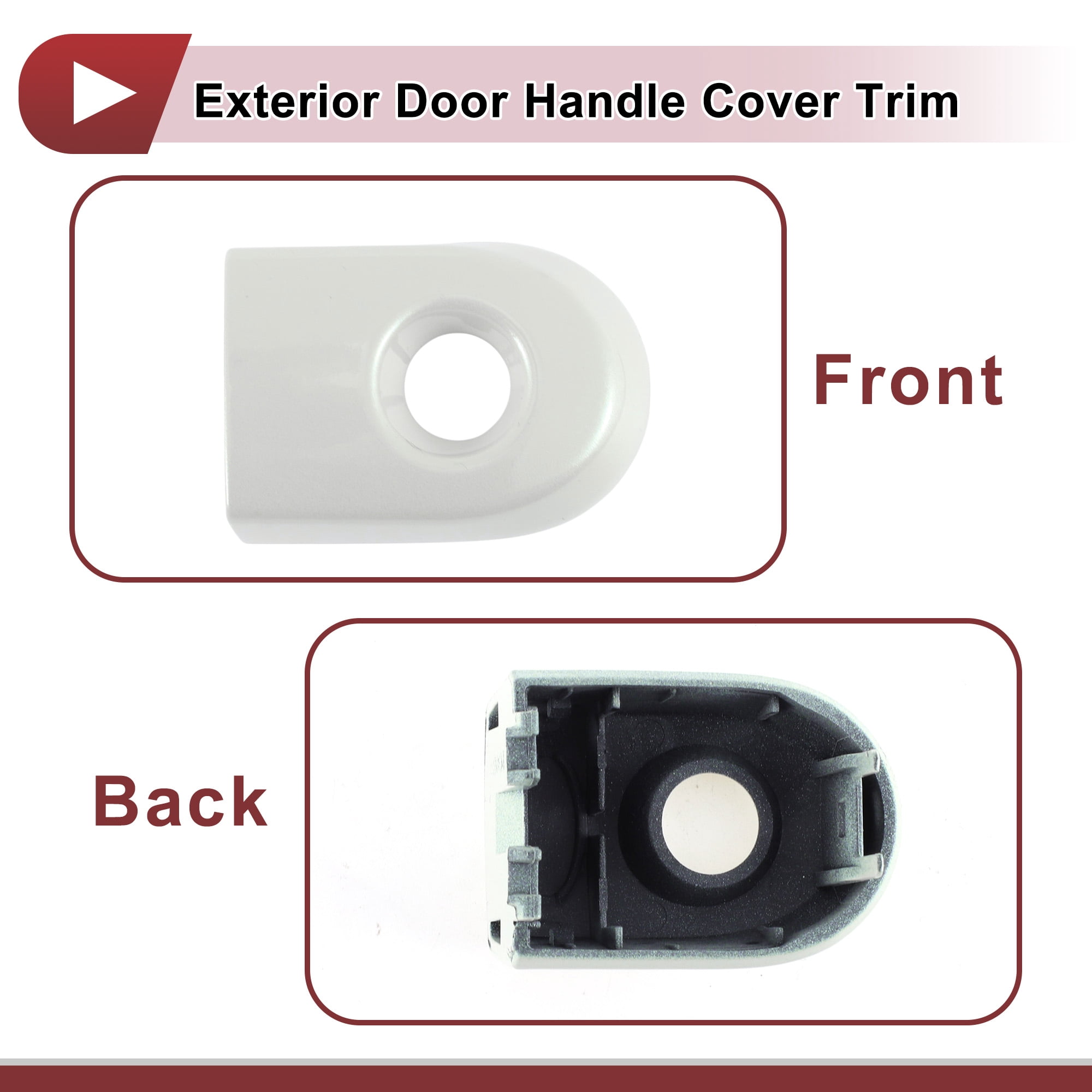 Unique Bargains Exterior Car Door Handle Cover Trim White for Nissan Versa 2007-2012