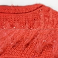 thumbnail image 4 of UJNDER Women's Long Sleeve Fringed Sweater Loose Fit Round Neckline Casual Knitwear Red XL, 4 of 6