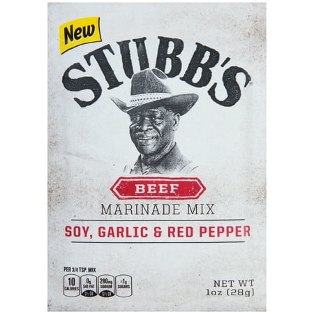 (4 Pack) Stubb's Soy, Garlic & Red Pepper Beef Marinade Mix, 1