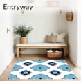 thumbnail image 3 of ODIKA 8'x10' Machine Washable Non-Slip Area Rug, Interlocking Shell with Vintage Medallion Motifs High Traffic Rug with Pad, Blue, 550210, 3 of 8
