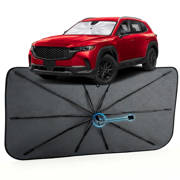 Car Windshield Sun Shade for Mazda CX-50 2023-2026 –[Reflective Coated Fabric] Sunshade Umbrella for Front Window, Car Shades Sun Visor Keep Car Cool and Protects Interior, 1:1 Exact Fit