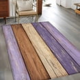 thumbnail image 2 of Rectangle Area Rugs 4 x 6 Ft, Farmhouse Purple Brown Non-Slip Residential Carpet, Vintage Wooden Striped Indoor Crawling Mats Runner Rugs for Living Room/Dining Room/Bedroom, 2 of 8