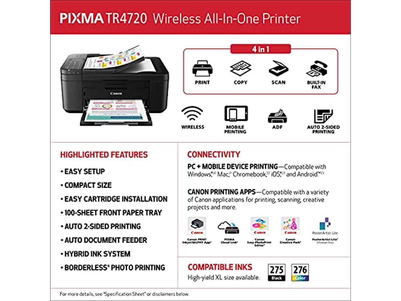 Canon PIXMA TR4720 Wireless Inkjet All In One Color Printer Black