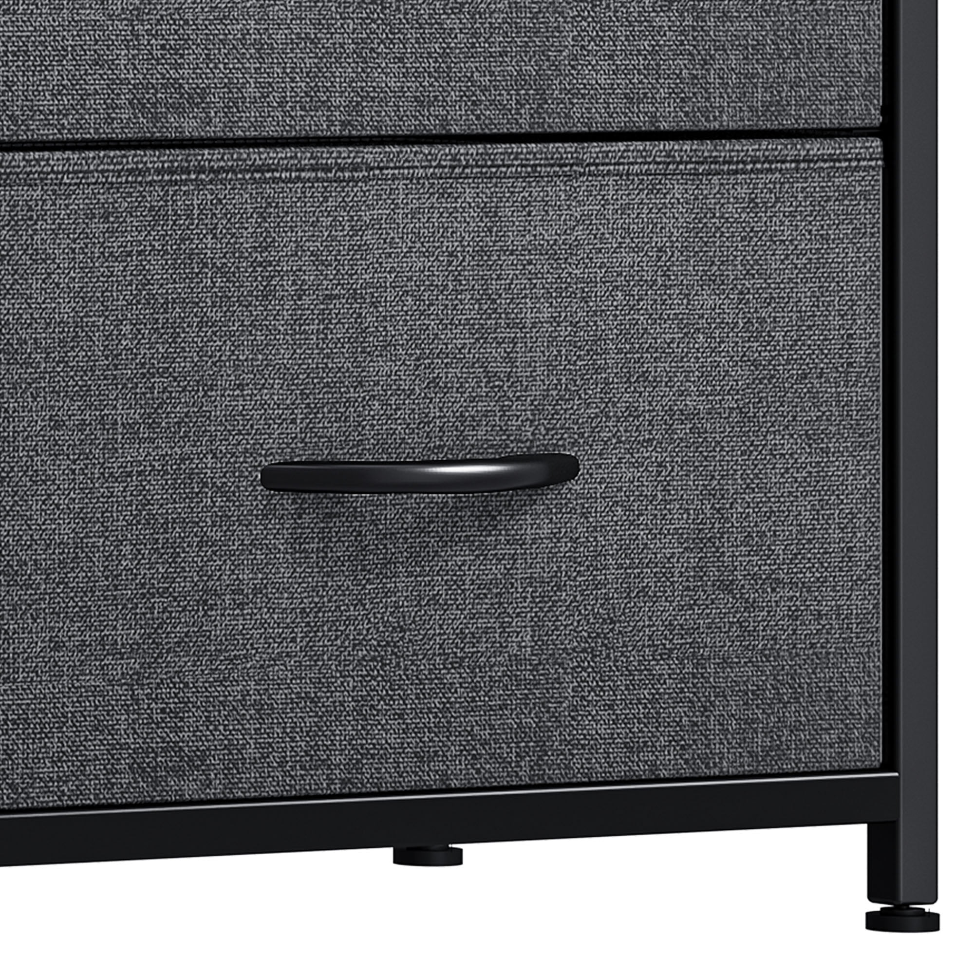 Dextrus 8 Drawers Fabric Storage Dressers for Bedroom, Living Room Bedroom for Adult, Black Gray