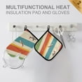 thumbnail image 4 of Yayeee Oven Mitts and Pot Holder Set of 4 Heat Resistant Kitchen Gloves Baking Hot Pad, Colorful Plane, 4 of 5