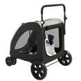 thumbnail image 3 of UBesGoo Foldable Dog Wagon with 4 Wheels,Dog Stroller for Medium to Large Dogs,Big Dog Jogger Stroller with Adjustable Handle,Grey, 3 of 10