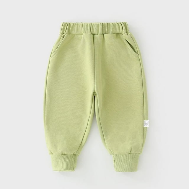 Boys Pants Baby Sweatpants Spring And Autumn Children's Sports Pants Baby Girls Spring Spring Clothes Footed Infant Trousers Green