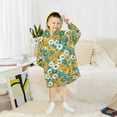 thumbnail image 6 of Dailycode Wearable Blanket Hoodie Oversized Sherpa Flannel Blankets with Pocket for 3-14 Year Old Colorful Daisy Flower, 6 of 7