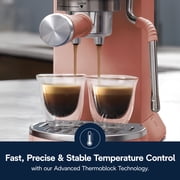 De’Longhi Dedica Duo Espresso Machine, Compact Size with Built in Frother for Latte Art, Brew Espresso, Cold Brew, Lattes & More, Rose