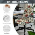 thumbnail image 5 of FKELYI Retro Rose Leaf Print Office Chair Cover Removable Computer Chair Slipcover Stretch Fabric Swivel Chair Protector Covers for Boss Chair Armchair, Small, 5 of 6
