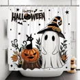 thumbnail image 3 of Tchckioa Shower Curtain,Waterproof Hooks Bath Curtain for Bathroom Decor,Halloween Cute Spooky Ghost,72x72, 3 of 8