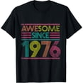 thumbnail image 5 of 49th Birthday Gifts For Men Women 49 Years Old Vintage 1976 T-Shirt Graphic Custom Printed Short Sleeve Shirts Men Clothing, 5 of 6