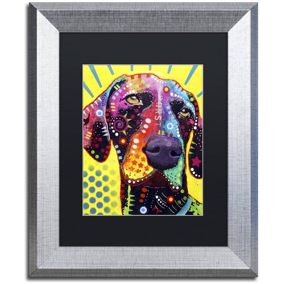 Trademark Fine Art "German Short Hair Pointer" Canvas Art by Dean Russo, Black Matte, Silver Frame