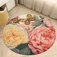thumbnail image 3 of 3ft Colorful Flowers Circular Floor Mat, Kitchen Shower Floor Mat, Game Mat, Pet Mat, Soft Anti Slip Backing, Absorbent Door Mat, 3 of 5